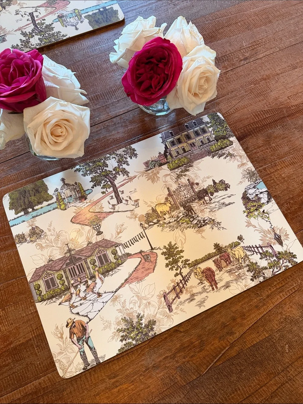 MacKenzie-Childs Scenic Toile Placemat in Cream